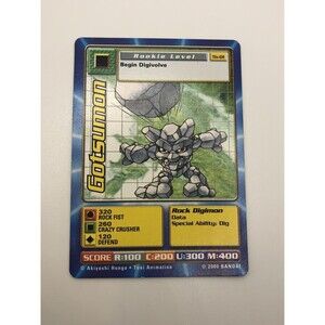 Digimon Taco Bell 2000 Promotional Item Gotsumon Card Rare Bandai